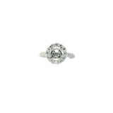Classic Diamond Semi-Mounts18K White Gold 1.0 Carat Round Halo Diamond Engagement Ring - 0.86 CTW Setting