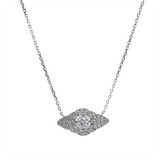 Elegant Diamond Necklaces 18K Gold White 0.30 Carats Vintage Inspired Diamond Necklace - 18 Inch