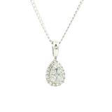 Elegant Diamond Necklaces & Pendants 18K Gold White 0.38 Carats Diamond Halo Pendant