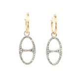 Classic & Contemporary 14K Yellow & White Gold 0.49 Carats Diamond Earrings