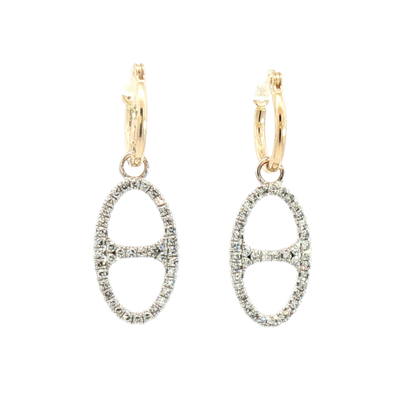 Classic & Contemporary 14K Yellow & White Gold 0.49 Carats Diamond Earrings
