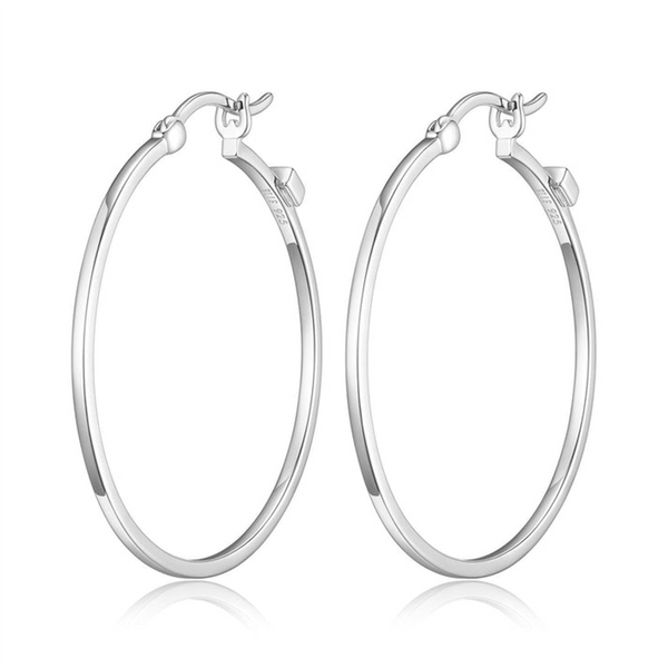 Sterling Silver Large Hoop Earrings