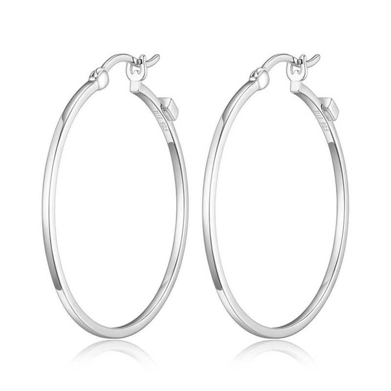 Sterling Silver Large Hoop Earrings