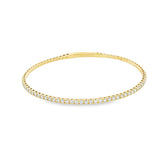 Sophisticated & Timeless Diamond Bracelets 14K Yellow Gold 1.02 Carats Diamond Flexible Bangle Bracelet - 6.75 Inch