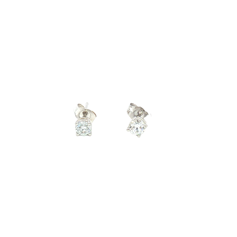 Classic & Contemporary Sterling Silver White Lab-Grown 0.25 Carats Diamond Stud Earrings