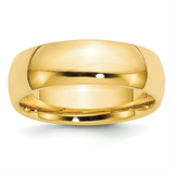Classic Wedding Bands Yellow 10K Gold 7 MM Comfort Fit Band