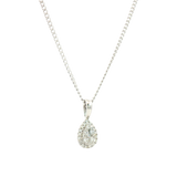 Elegant Diamond Necklaces & Pendants 18K Gold White 0.38 Carats Diamond Halo Pendant