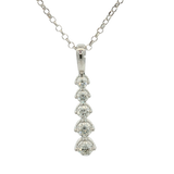 Elegant Diamond Necklaces 14K White Gold 0.50 Carats Diamond Vertical Drop Necklace - 18 Inch