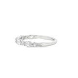 14K White Gold 0.80ctw Diamond Half-Anniversary Band - Round & Oval Shared Prong Design
