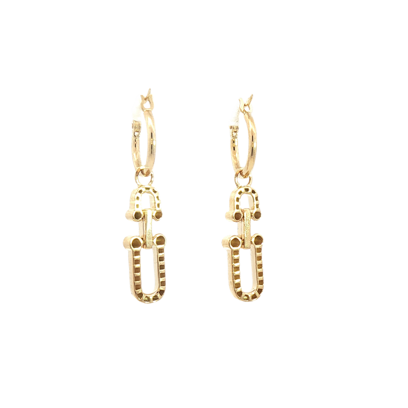 Classic & Contemporary 14K Yellow Gold 0.06 Carats Diamond Dangle Earrings
