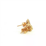 Classic & Contemporary 18K Yellow Gold 0.98 Carats Baguette & Round Diamond Stud Earrings