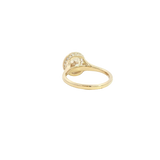 14K Gold Yellow Hidden Halo Round Lab Grown Diamond Bezel Engagement Ring - Lab-Grown 3.18 CTW Diamond