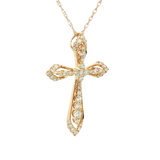 Elegant Diamond Necklaces & Pendants 18K Yellow Gold 0.70 Carats Diamond Medium Cross Pendant