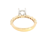 Elegant Diamond Mountings 14K Yellow & White Gold 0.38 Carats Diamond Semi Mount Ring