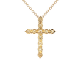 Vibrant 14K Yellow Gold 0.83 Carats Diamond Cross Pendant