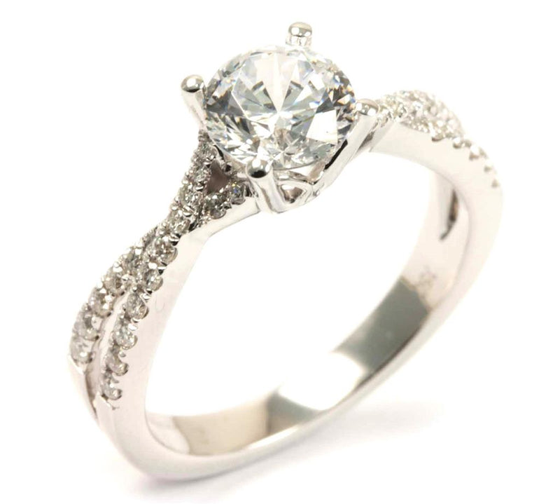 White 18 Karat Gold 0.26 Carats Diamond Round Engagement Ring