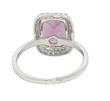 Bold & Elegant 14K White Gold 3.75 Carats Amethyst & 0.18 Carats Diamond Halo Ring