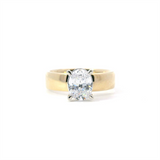 MPJ Exclusive Elegant Mountings 14K Gold Yellow Solitaire Oval 2.0 Carats, 5 MM Engagement Ring