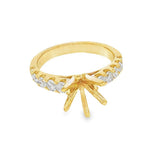 Elegant Diamond Mountings 18K Yellow Gold 0.70 Carats Diamond Semi Mount For 1.5 Carats Round Center Gemstone
