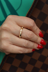 Elegant & Trendy 14K Yellow Gold 0.13 Carats Diamond Geometric Ring