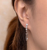Classic & Contemporary 14K Gold Yellow 0.03 Carats Diamond Dangle Sparkle Chain Earrings