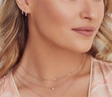 Elegant Diamond Necklaces 14K White Gold 0.28 Carats Diamond Station Necklace - 18 Inch