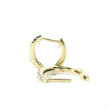 Classic & Contemporary 10K Gold Yellow 1/6 Carats Diamond Small 12.3mm Hoop Earrings
