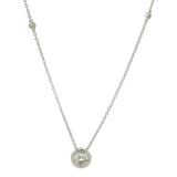 Elegant Diamond Necklaces 14K White Gold 0.25 Carats Diamond Station Necklace - 18 Inch