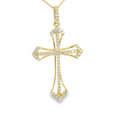 Elegant Diamond Necklaces & Pendants 18K Yellow Gold 0.41 Carats Diamonds Passion Cross Pendant