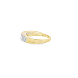 Estate Elegant Diamond Bands 10K Gold Yellow Stackable 1/4 Carats Round & Baguette Diamond Anniversary Band
