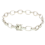 Sophisticated & Timeless Diamond Bracelets 18K White Gold 2.35 Carats Diamond Oval Link Bracelet - 7 Inch