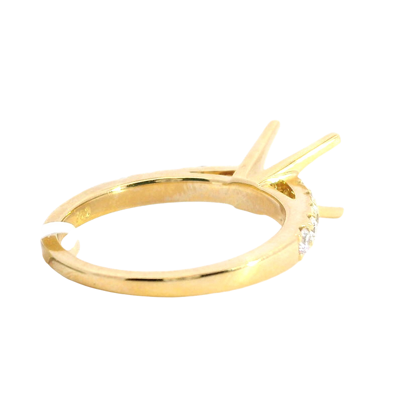 Elegant Diamond Mountings 18K Yellow Gold 2.0 Carats Round Setting -  0.40 Carats Diamond Ring