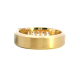 Diamond Wedding Bands 18K Yellow Gold Satin & High Polish Finish Diamond Wedding Band