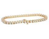 Sophisticated & Timeless Diamond Bracelets 14K Yellow Gold 6.98 Carats Diamond Tennis Bracelet - 7 Inch