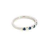 Bold & Elegant 14K White Gold 0.48 Carats Blue Sapphire & 0.24 Carats Diamond Stackable Band
