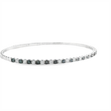 Sophisticated & Timeless Diamond Bracelets 14K Gold White & Titanium Black & White Diamond Flexible Bangle Bracelet - 1.01 CTW, Size 6.75 Inch