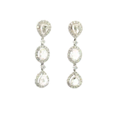 Classic & Contemporary 18K White Gold 4.24 Carats Rose Cut Diamond Dangle Earrings