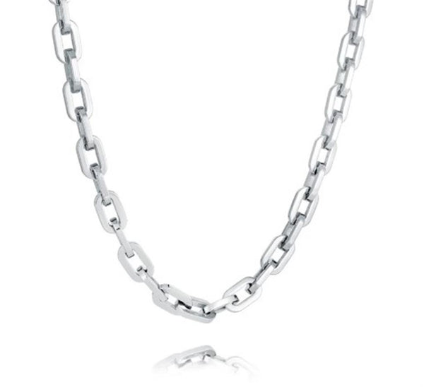 Polished Stainless Steel 7 MM Round Link Necklace