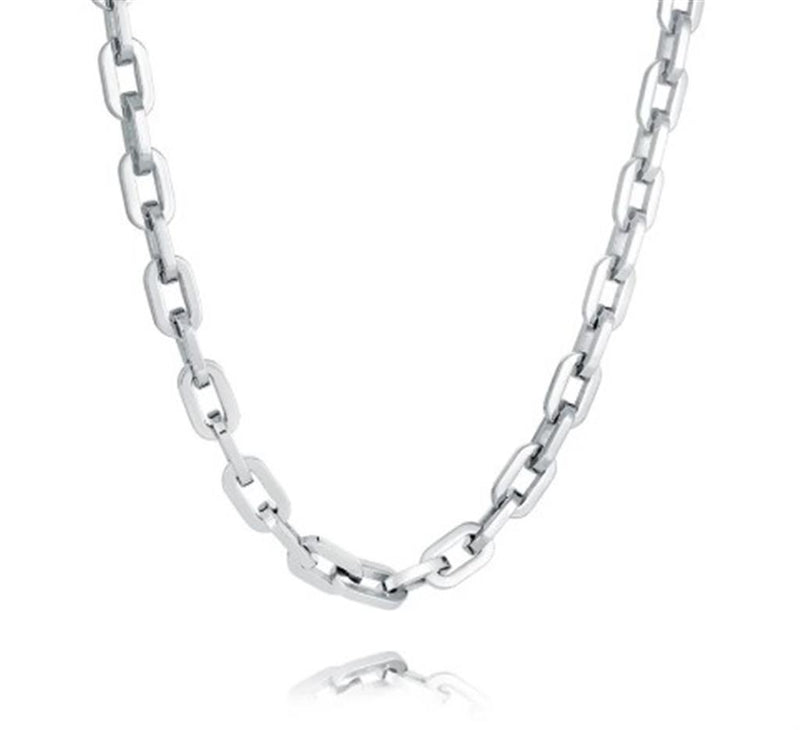 Polished Stainless Steel 7 MM Round Link Necklace