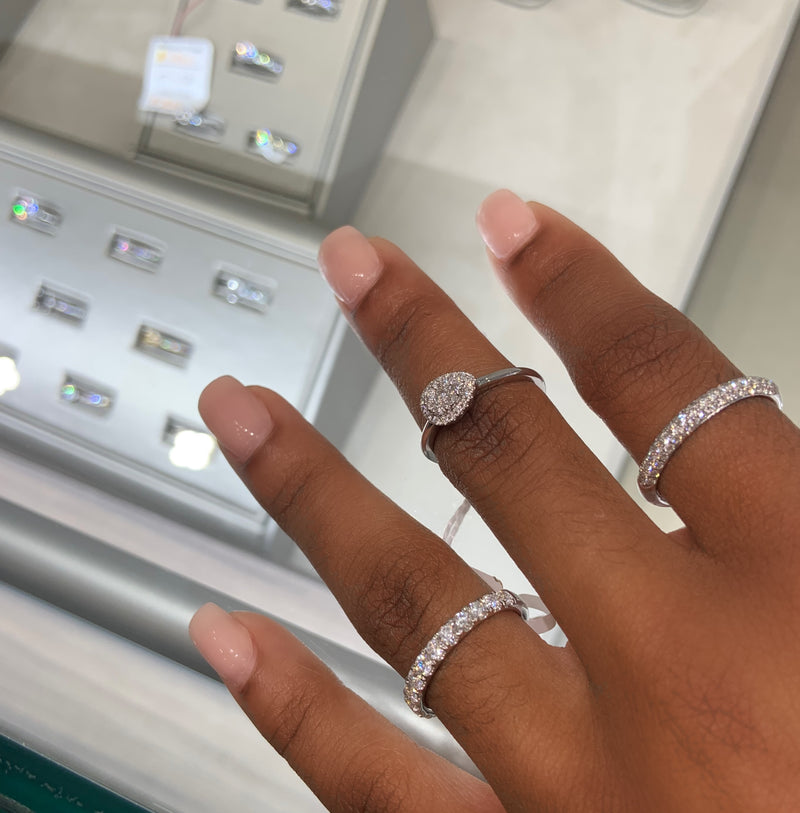 White 18 Karat Gold 0.38 Carats Diamond Halo Engagement Ring