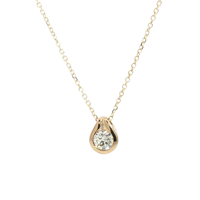 Elegant Diamond Necklaces 14K Yellow Gold 0.20 Carats Diamond Solitaire Necklace - 18 Inch