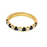 Bold & Elegant 18K Yellow Gold 0.50 Carats Blue Sapphire & 0.36 Carats Diamond Stackable Band