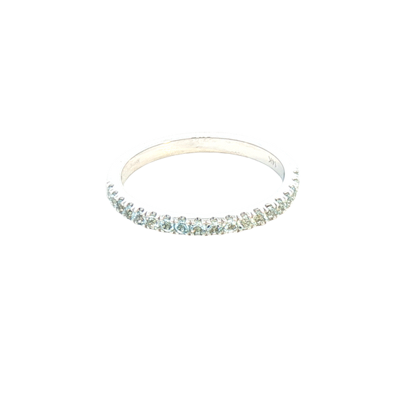 Bold & Elegant Color Stone Fashion Bands- MPJ Exclusive 14K White Gold 0.28 Carats Aquamarine Stackable Ring