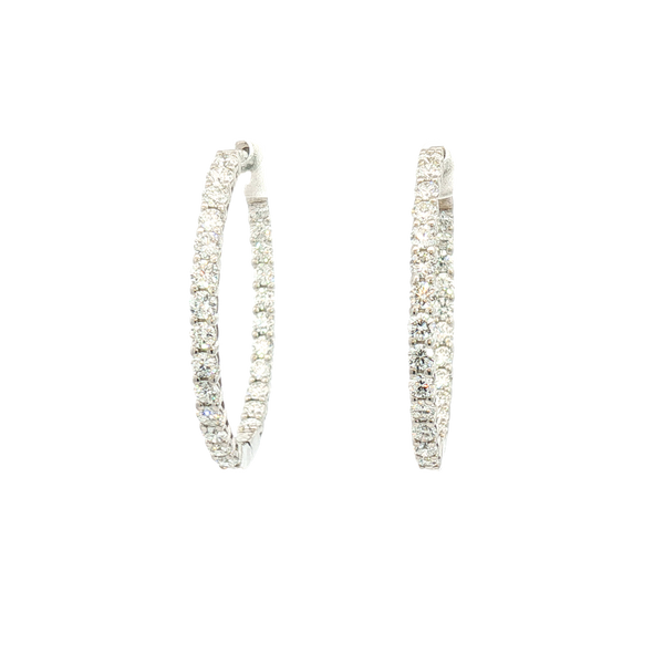 Classic & Contemporary Sterling Silver 2.0 Carats Lab Grown Diamond Medium Inside Out Hoop Earrings