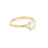 14K Yellow Gold 1.26 Carats Lab Grown Three Stone Diamond Ring