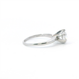 14K Gold White Estate Solitaire Round Diamond 6-Prong Engagement Ring - Approximately 1.25 CTW Diamond