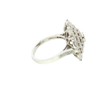 Elegant & Trendy 18K White Gold Milgrain Bezel Set 1.61 Carats Diamond Cluster Ring