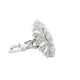 Elegant & Trendy 18K White Gold 0.52 Carats Diamond Vintage Inspired Ring