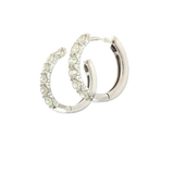 Classic & Contemporary 14K White Gold 1.0 Carat Diamond Medium Hoop Earrings