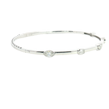 Sophisticated & Timeless Diamond Bracelets 14K Gold White & Titanium Various Shape Flexible Diamond Bangle Bracelet - 0.94 CTW, Size 6.75 Inch